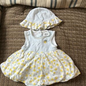All cotton sundress with hat